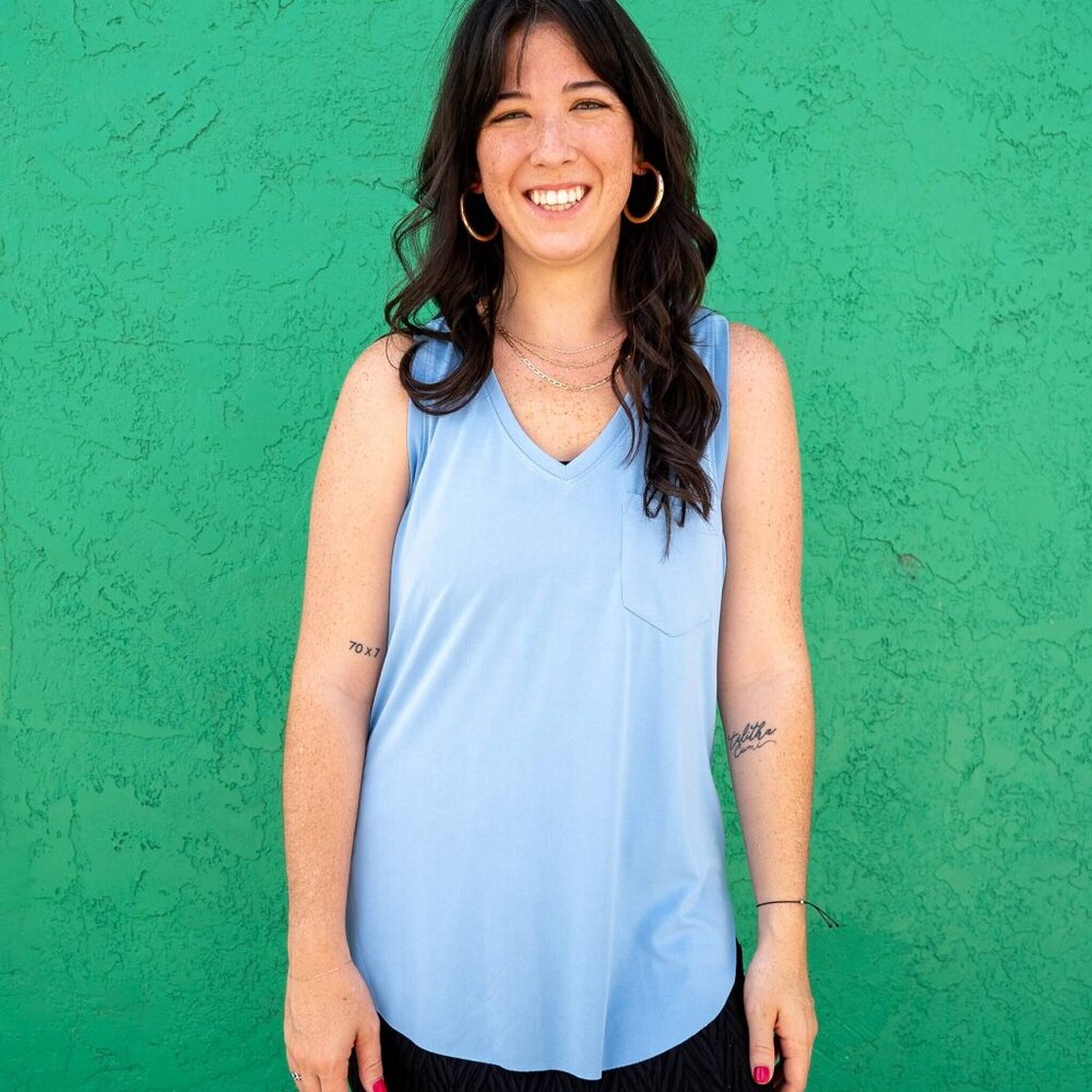 NWT - Another Love Esther Pocket Tank in Azure Blue